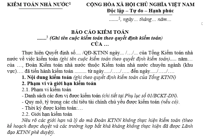 Dịch Báo cáo kiểm toán