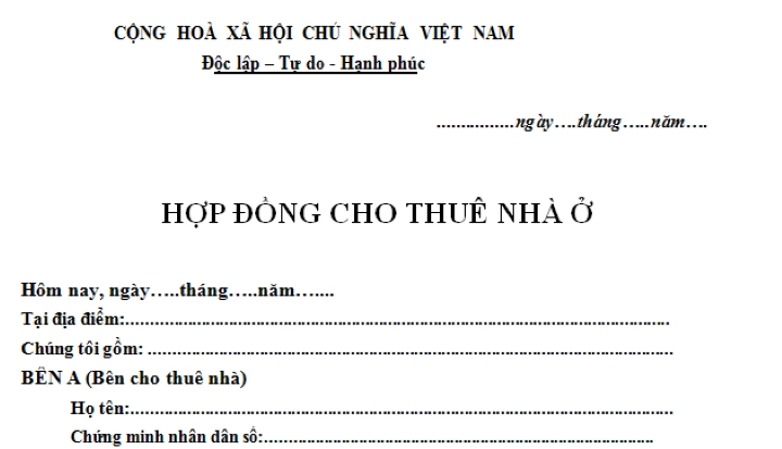 Dịch hợp đồng cho thuê nhà ở