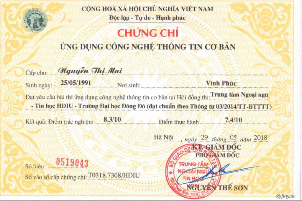 Dịch thuật chứng chỉ